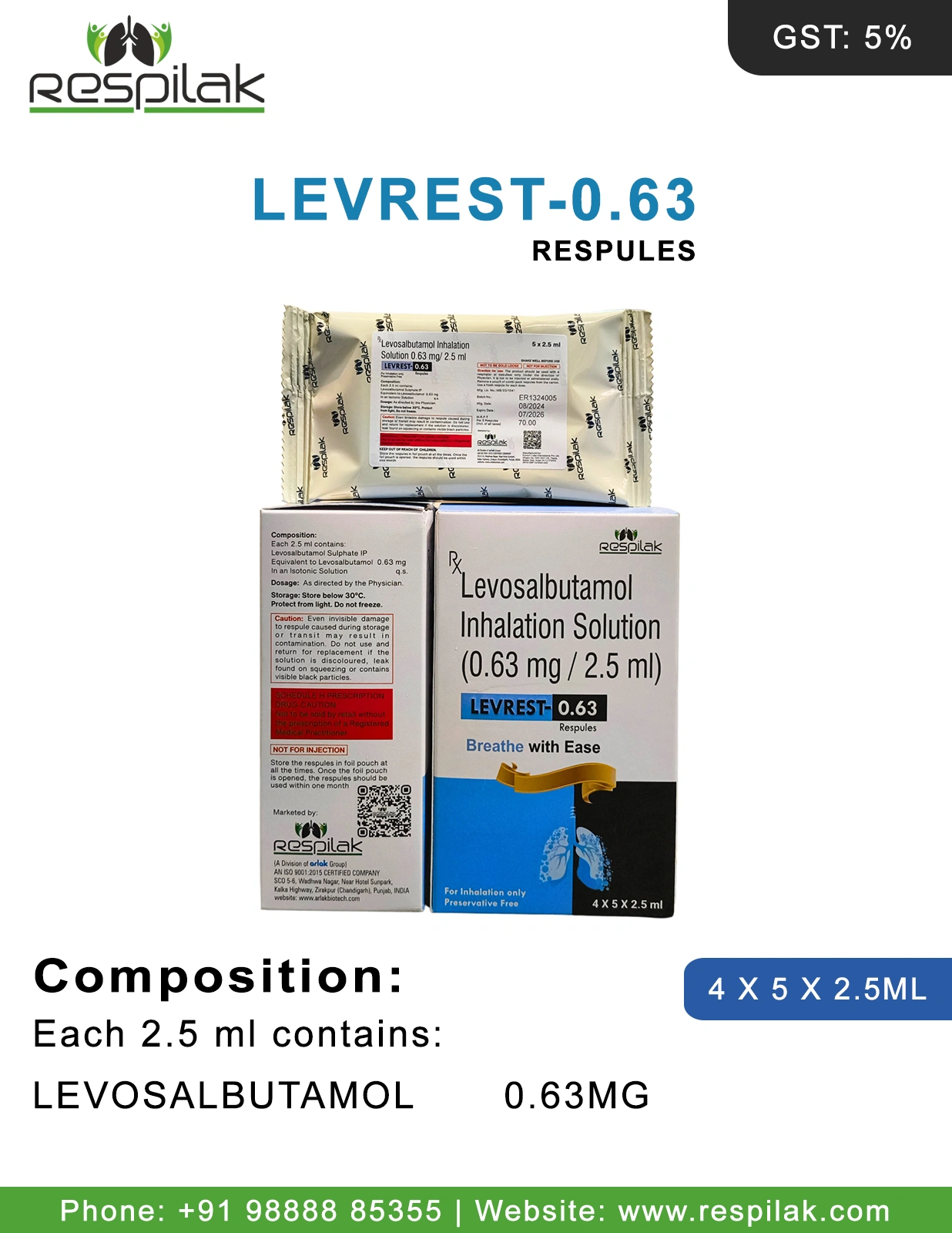 LEVREST 0.63 Respules