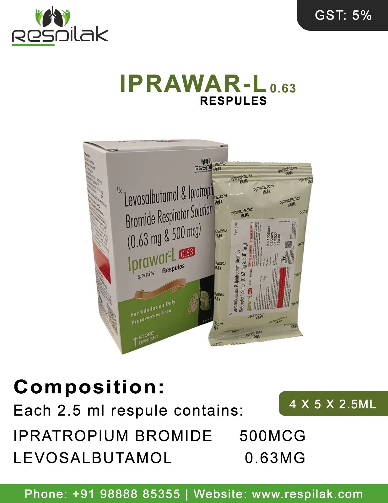 Iprawar L 0.63 Respules